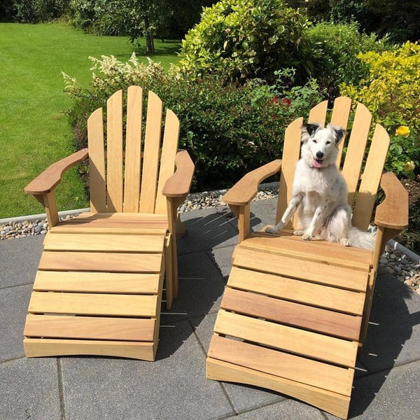Adirondack Chair and Footstool in Solid Sapele